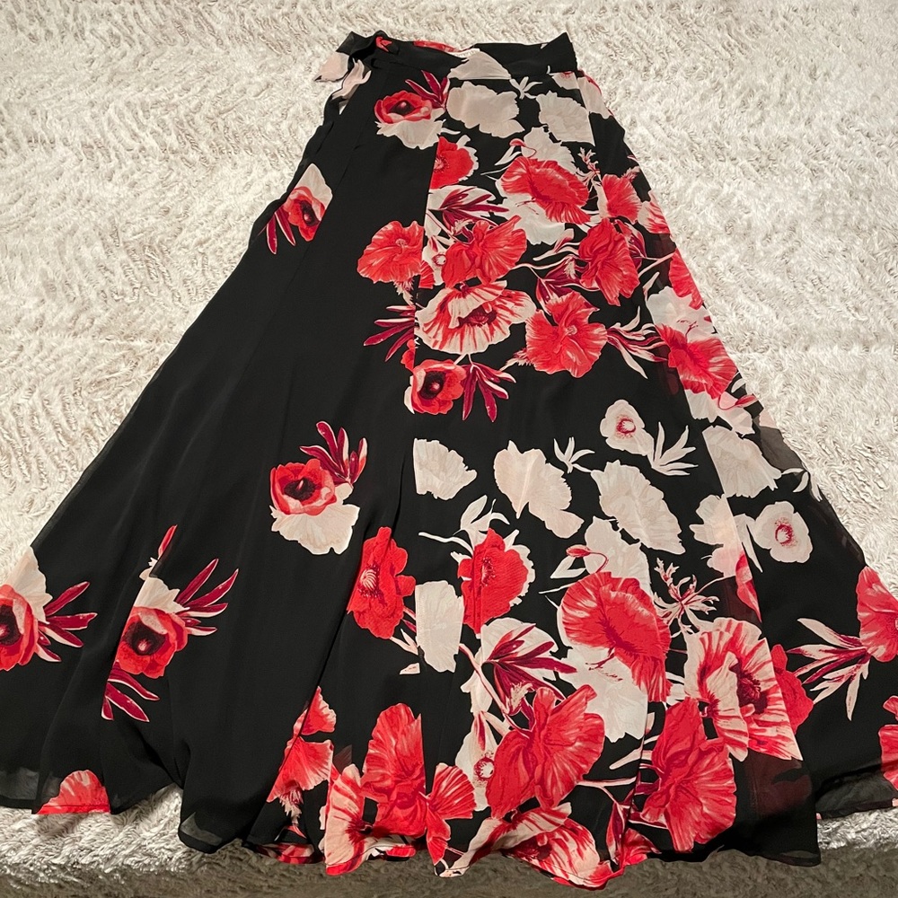 Eva Mendes Floral Wrap Skirt